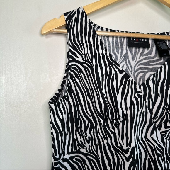Y2K Zebra Blouse. Black and White. Medium. - Picture 2 of 4